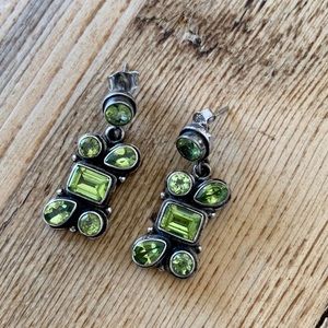 VTG Sterling Peridot Dangle Stud dangle Earrings